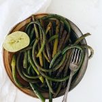 Sautéed Garlic Scapes with squeezed lime