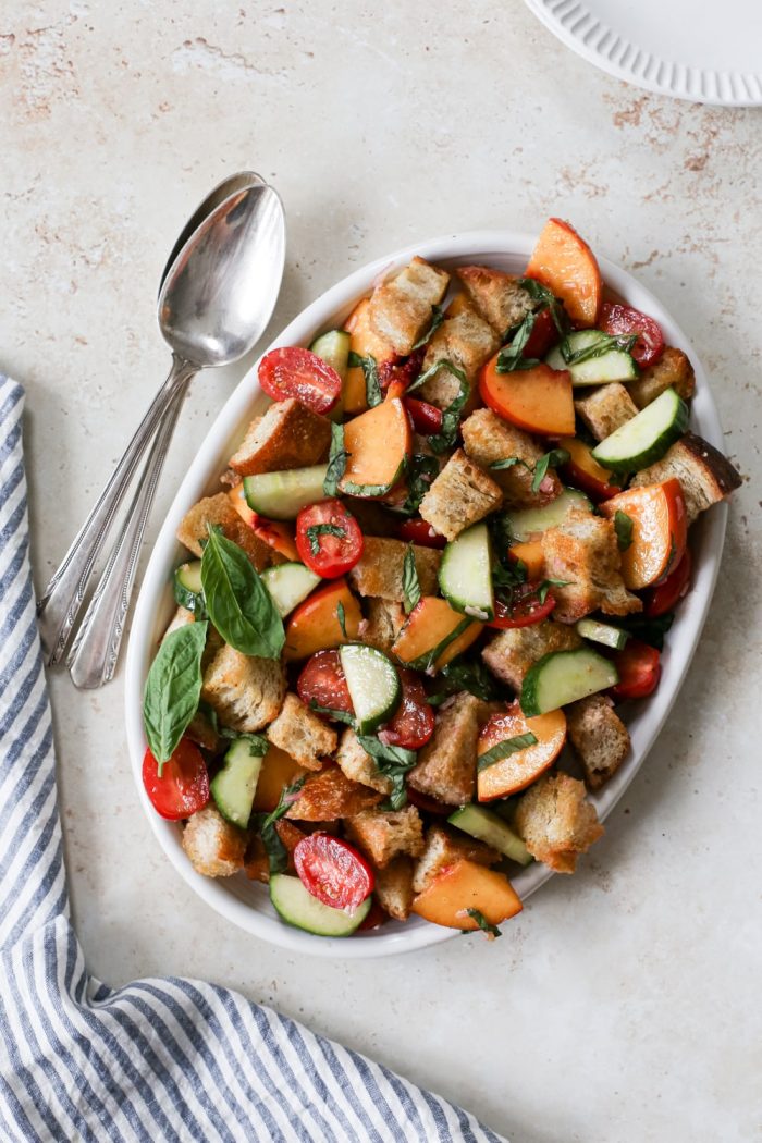 Summery Peach Panzanella Salad