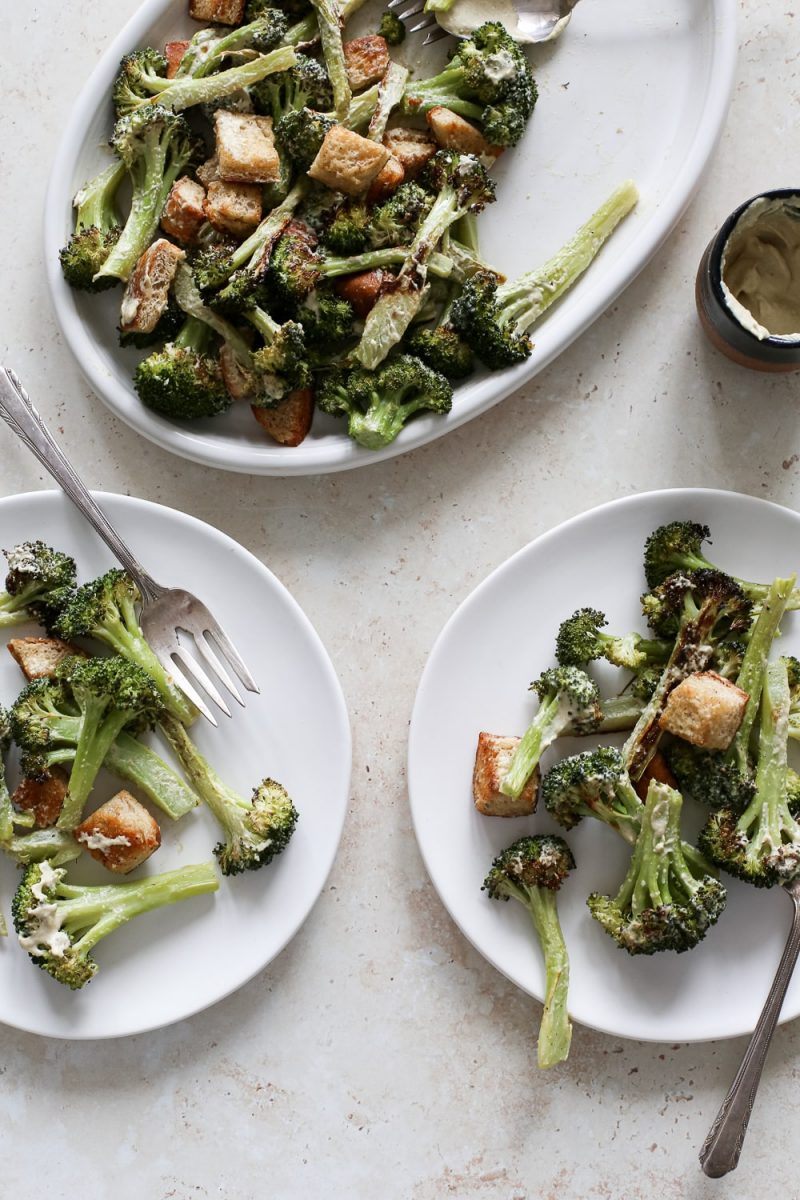 Roasted Broccoli Caesar Salad A Nourishing Plate