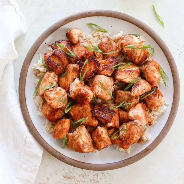 BBQ Salmon Bites With Sweet Chili Mustard A Nourishing Plate