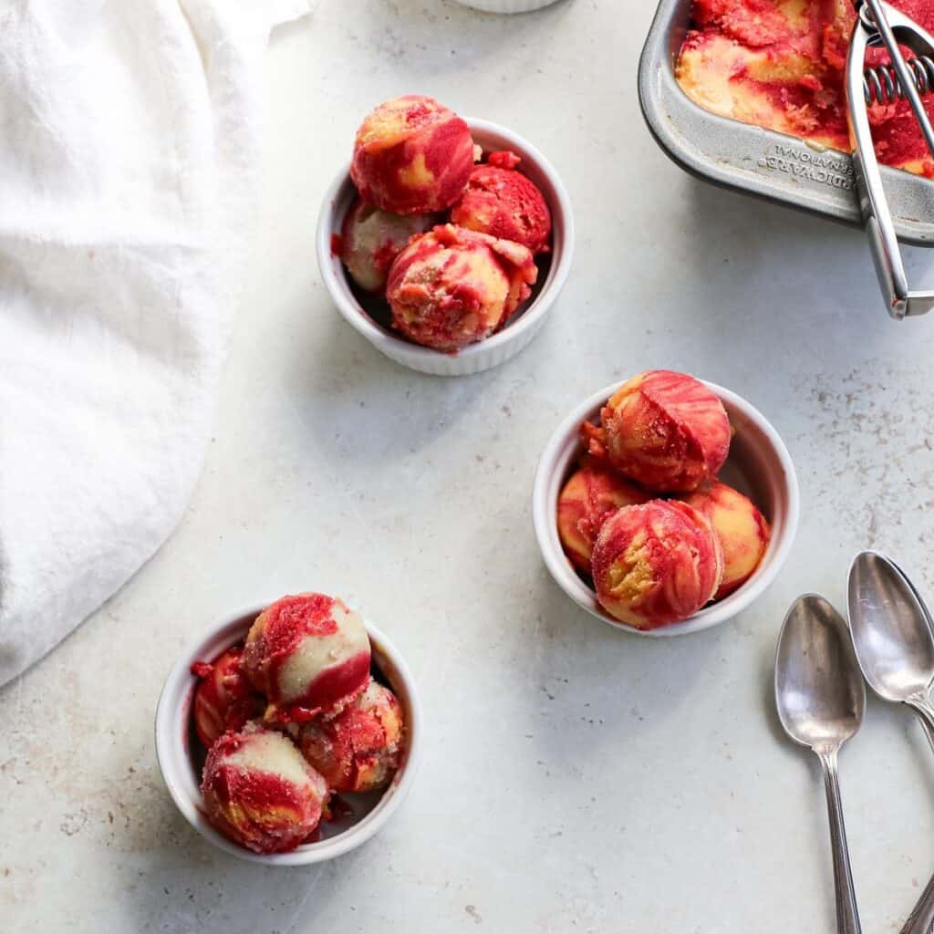 NoChurn Rainbow Sherbet Ice Cream With Fruit A Nourishing Plate